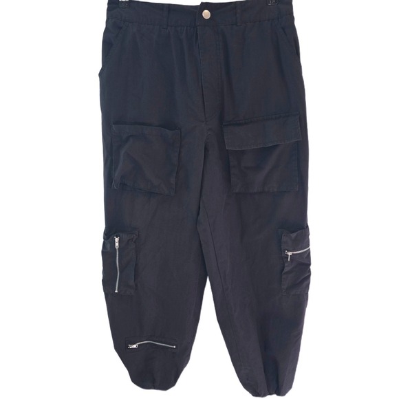 Orange Kiss Essentials Multi-Pocket Cargo Joggers | Black Techwear Size L - Picture 2 of 11